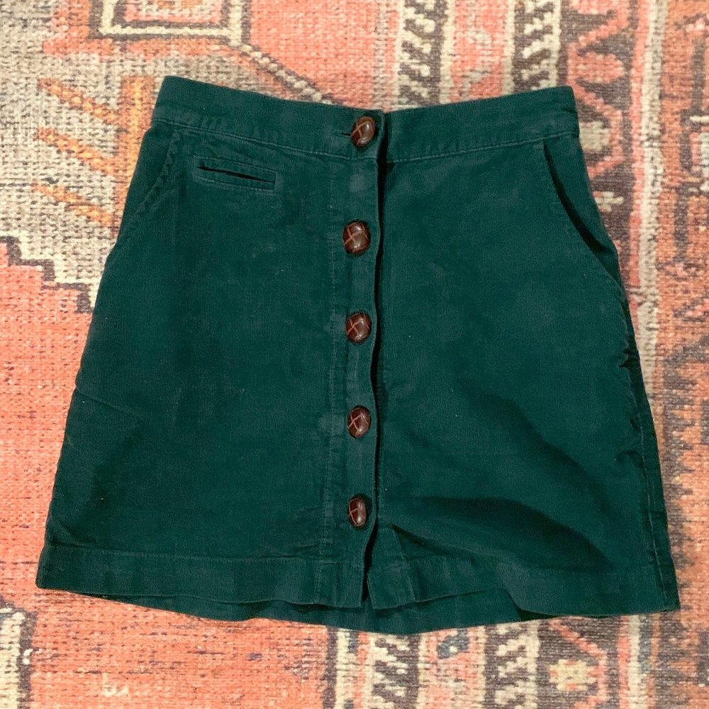 BDG (Urban Outfitters) Green Corduroy Mini Skirt